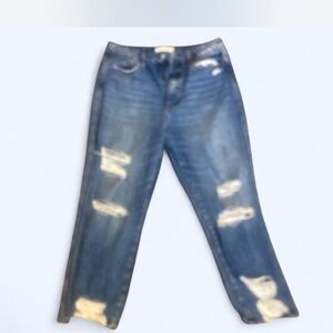 Women's Distressed Blue Jeans